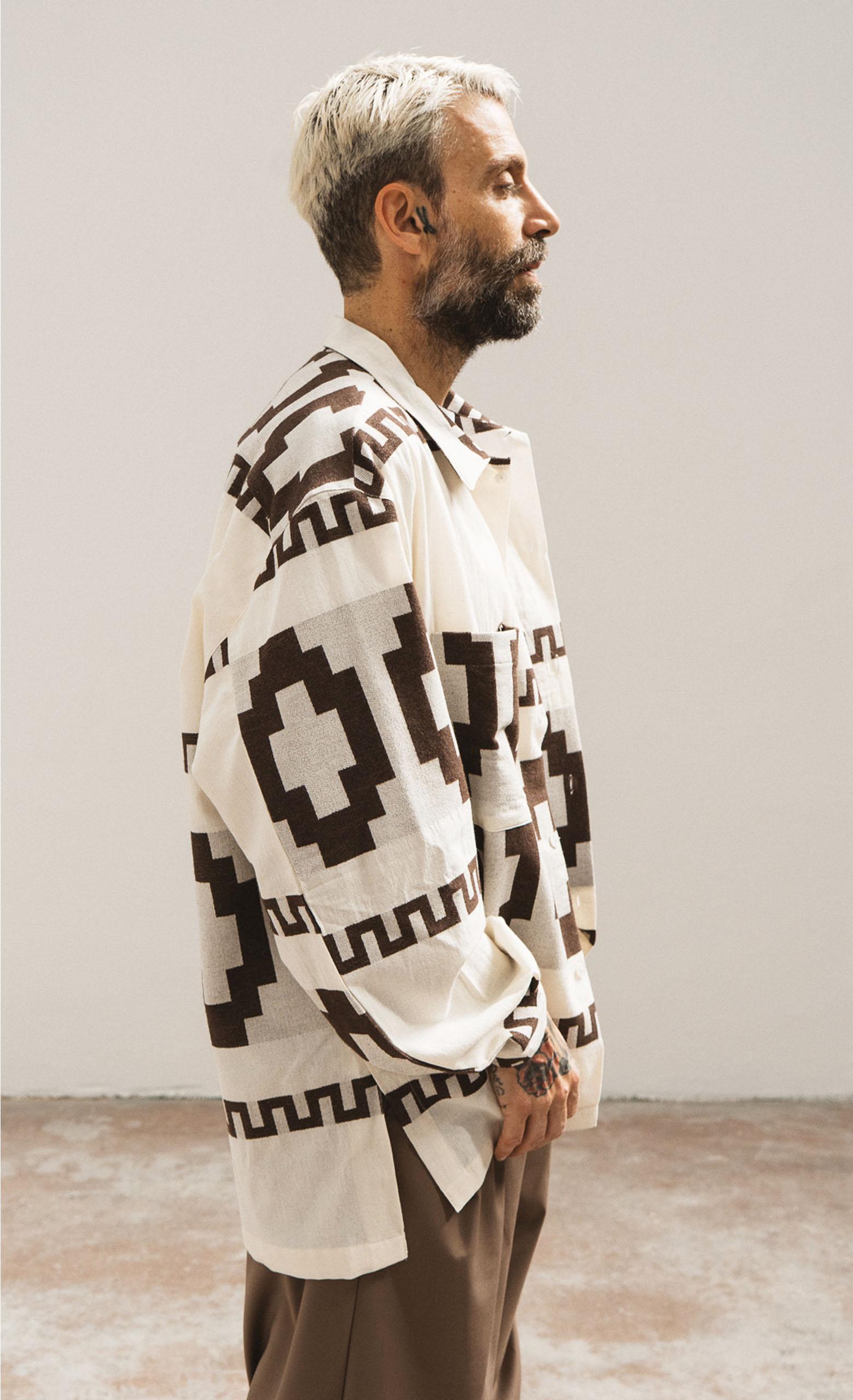 Wooden Store Native Marrone Camicia Hiroko Hemd Herren creme